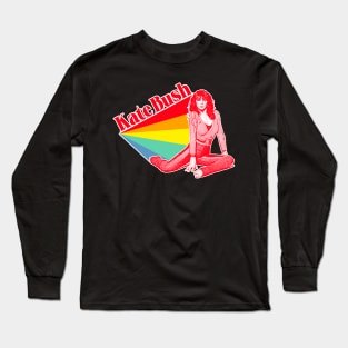 Kate Bush / Retro Rainbow Aesthetic Design Long Sleeve T-Shirt